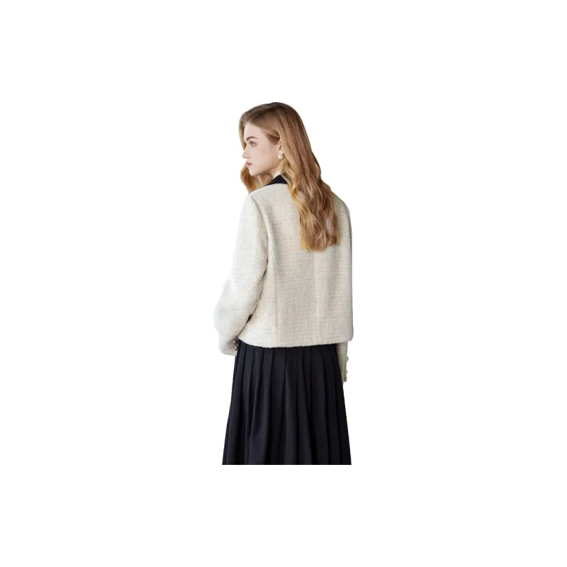 TOUCH Cropped Coats Women's Beige-1