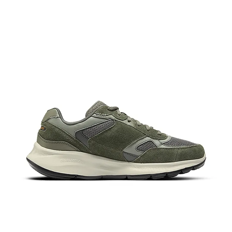 Skechers Wear Resistant Low Top Running Shoes Men's Olive Green-1