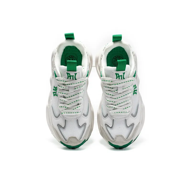 Pnj Anti Slip Wear Resistant Breathable Lightweight Height Increasing Low Top Chunky Sneakers Unisex Apple Green-4