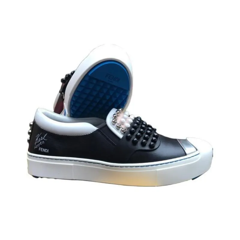 FENDI Low-Top Stylish Skateboarding Shoes Women's Black-3