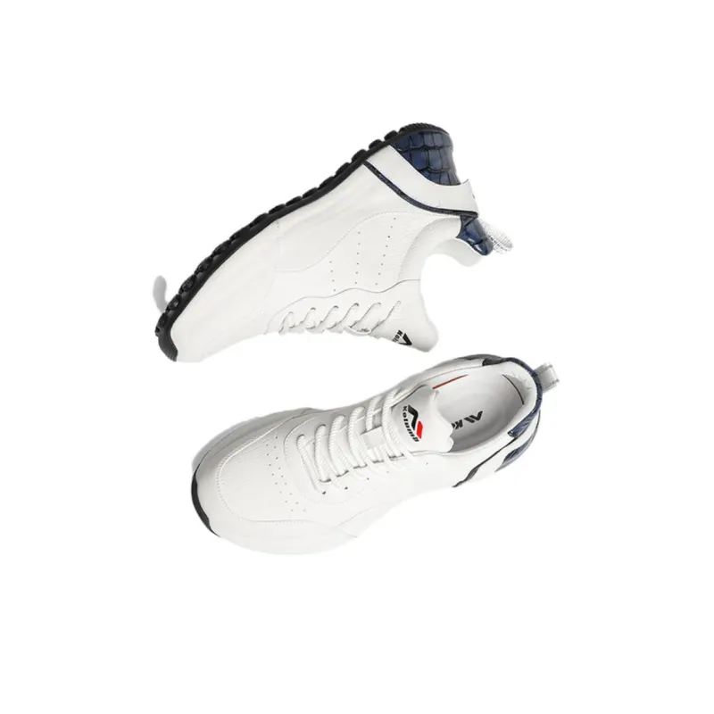 KOLUMB Non slip Wear resistant Shock Absorption Low Top Casual Running Shoes Men's White Blue-2