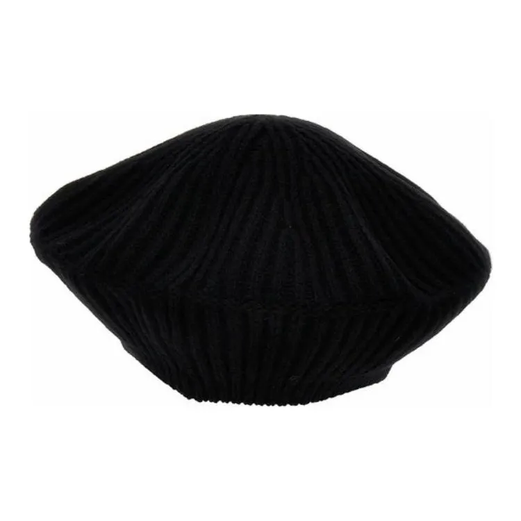 GANNI Logo Patch Ribbed Knit Hat-3