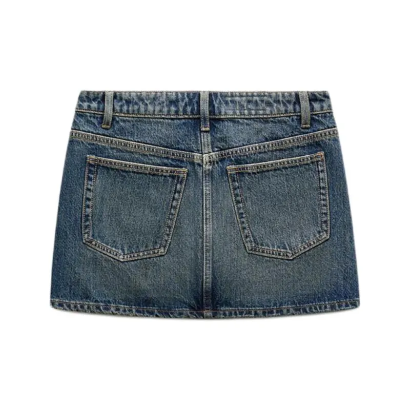 ZARA Trf Denim Short Skirts Women's Sea Blue-1