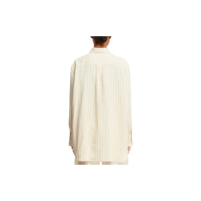 TOTEME Round Hem Pinstriped Shirt-1