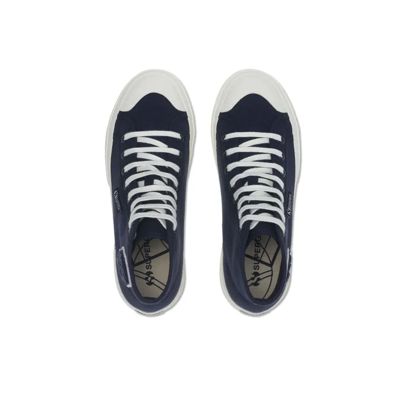 SUPERGA Slip-Resistant High-Top Skateboard Shoes Unisex Blue-4