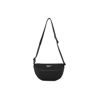 Reebok Fabric Shoulder Bag, Crossbody Bag, Dumpling Bag Medium Size Unisex Black/Ecru/Green