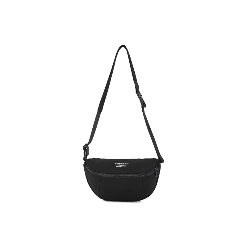 Reebok Fabric Shoulder Bag, Crossbody Bag, Dumpling Bag Medium Size Unisex Black/Ecru/Green-0