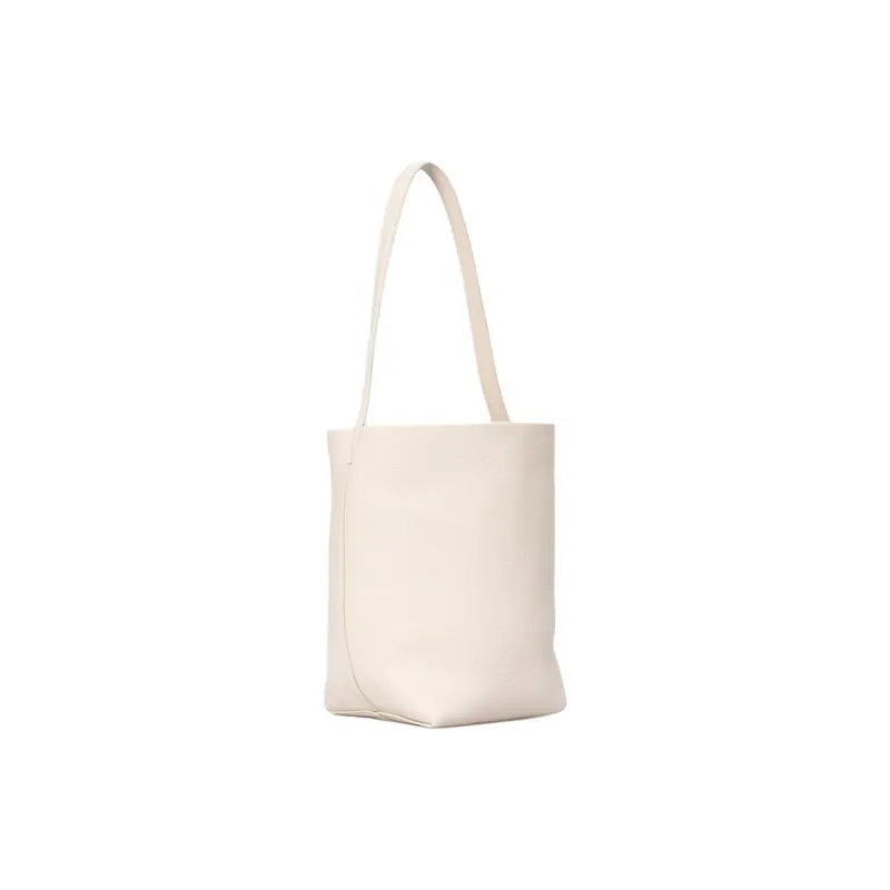 THE ROW Leather Bucket Bag, One Shoulder Handbag Women's Light Beige-1
