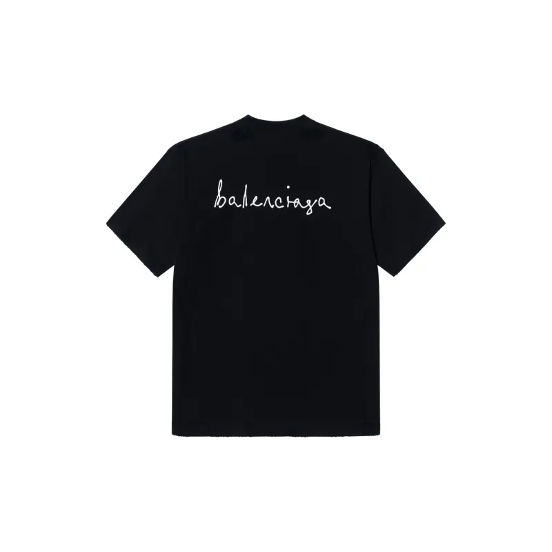 Balenciaga T Shirt Loose Fit Style Men's Black-1