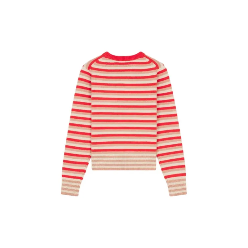 Maison Kitsune Fox head Intarsia Striped Jumper-1