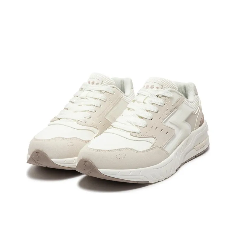 361° Anti Slip Wear Resistant Low Top Casual Shoes Women's White Gray-2