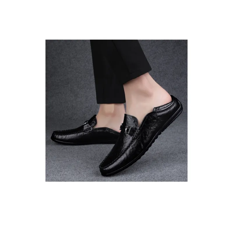 King Jinmai Gommino Loafers Men Black/Dark Brown-10