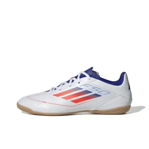 Adidas F50 Soccer Shoes Unisex Low-Top White/Sun Red/Transparent Blue