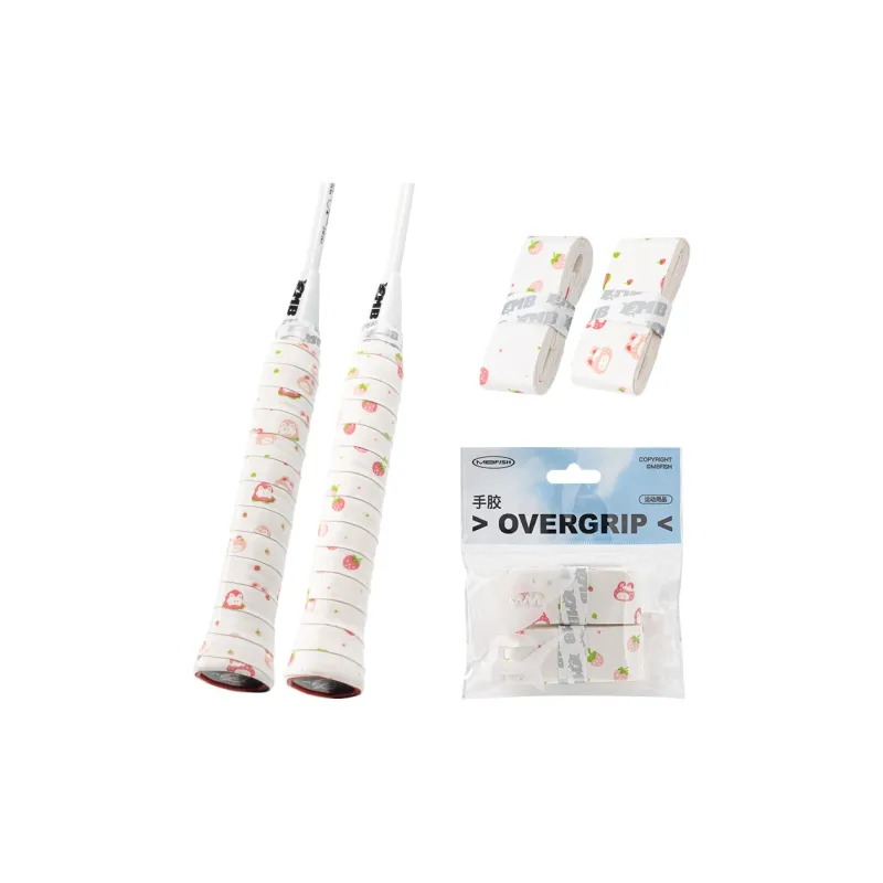 MBFISH Badminton Grip Tape Pink White PU Racquet Controller Thin-6