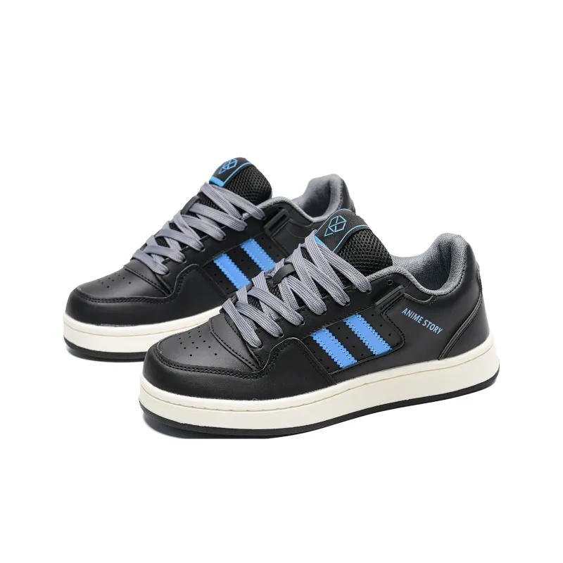 Anime Story Low Top Skateboard Shoes Unisex Blue Black Box Included-2