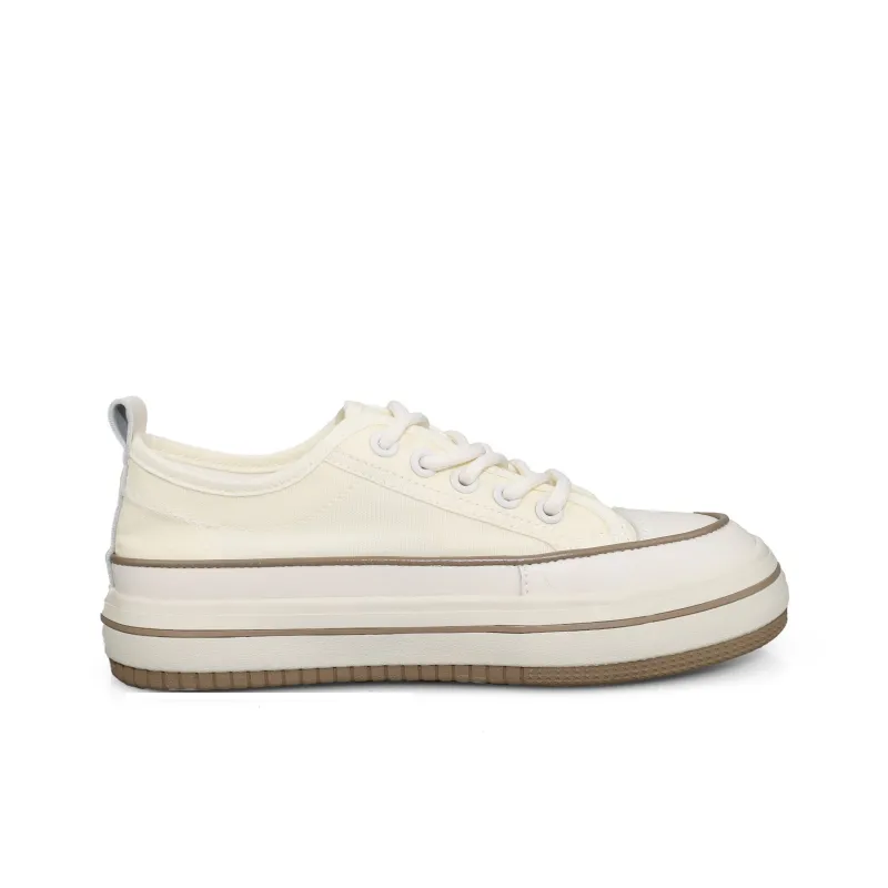 B10CROWN Non slip Lightweight Low Top Canvas Shoes Women's Beige-1