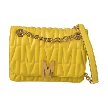 MOSCHINO Goatskin Shoulder Bag Crossbody Bag Women's Yellow