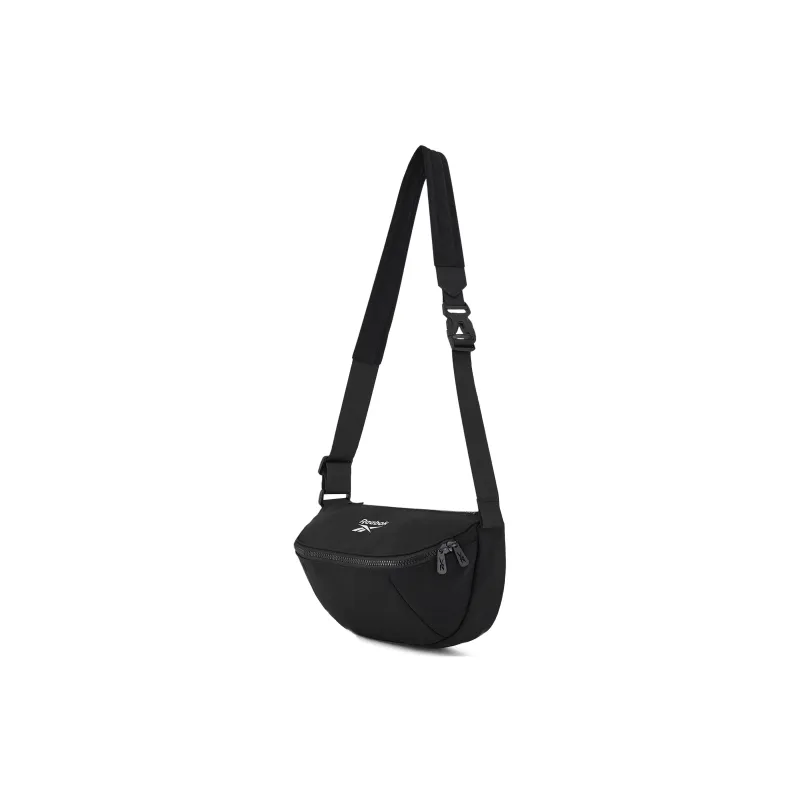 Reebok Fabric Shoulder Bag, Crossbody Bag, Dumpling Bag Medium Size Unisex Black/Ecru/Green-1