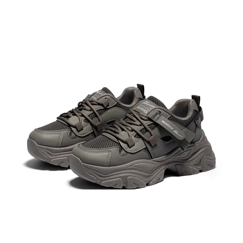 Warrior Height Enhancing Wear Resistant Lightweight Low Top Chunky Sneakers Women's Olive Green-3