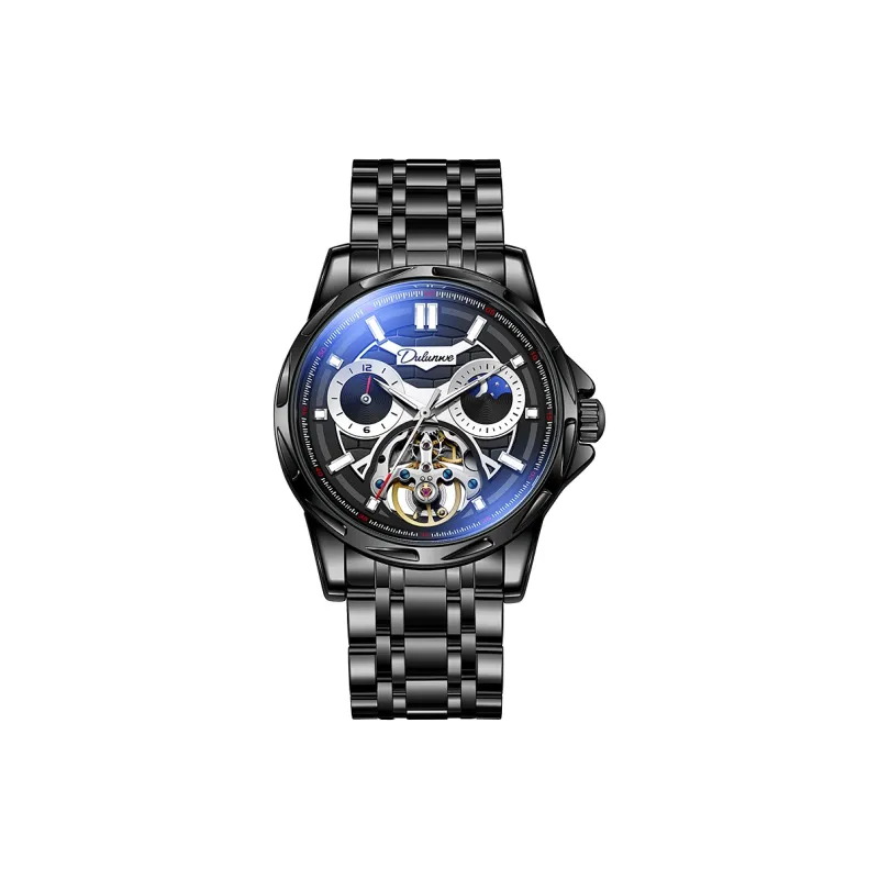 Dulunwe Automatic Mechanical Movement Steel Strap Watch Men's Watches White Dial-5