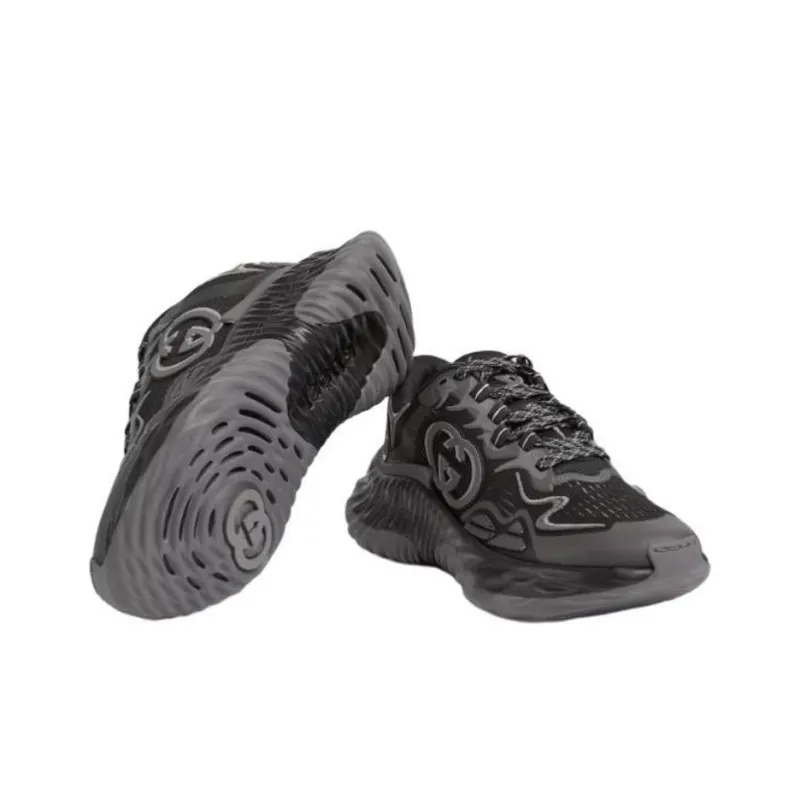 GUCCI Ripple Low Top Casual Shoes Women's Black-5