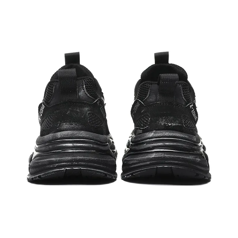 X ZONE Anti Slip And Wear Resistant Height Increasing Coverage Low Top Vintage Chunky Sneakers Men's-3