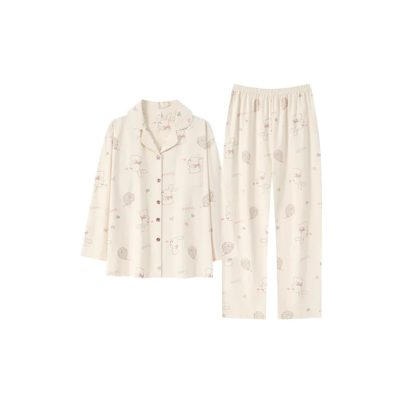 MADALLO Pajama Set Women's Creamy Little Rabbit-0