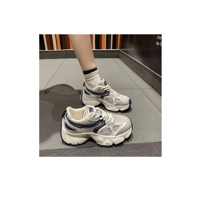 Luji Chunky Sneakers Women's Low Top Blue/Khaki-2