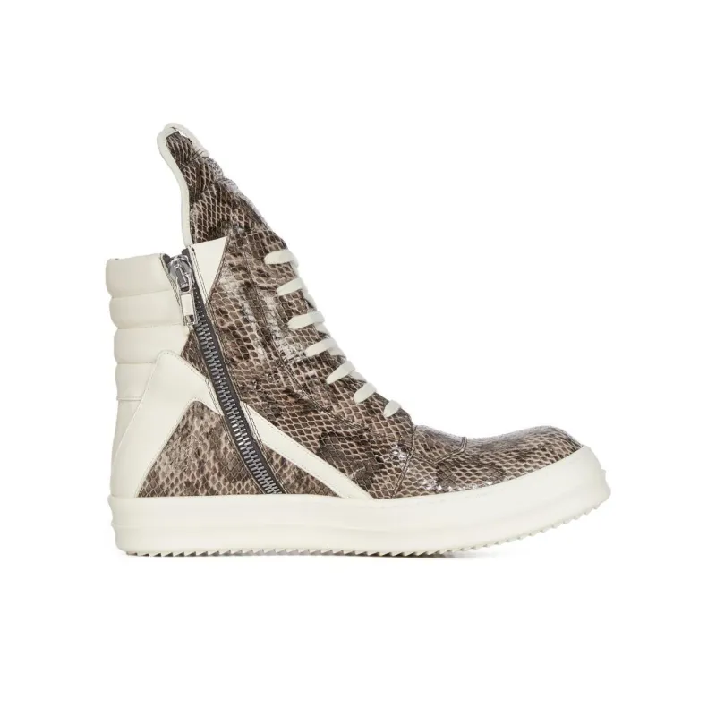 RICK OWENS/RO High Top Skateboard Shoes Men's Brown-1