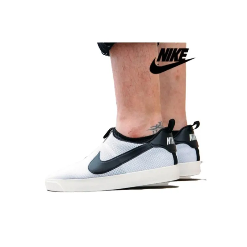 Nike Court Royale Anti-Slip Wear-Resistant Low-Top Casual Running Shoes Unisex Black White-4