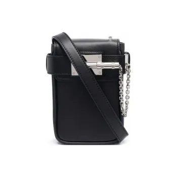 AMIRI Leather Shoulder Bag Crossbody Bag Men's Black