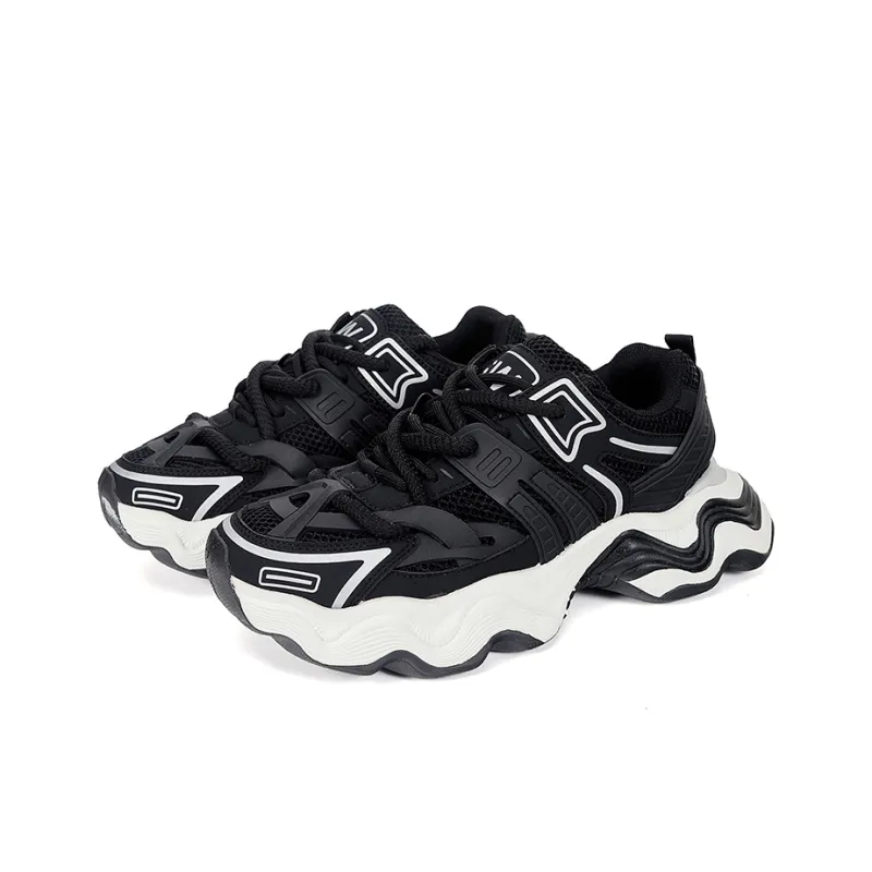 GNVA Paris Style Beige Trendy Shoes Fashion Hip Hop Style Trendy Shoes Breathable Low Top Chunky Sneakers Men's-12