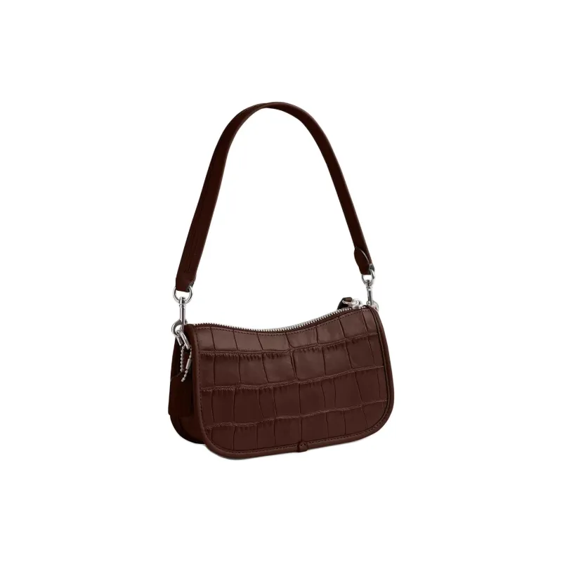 COACH Swinger Delicate Calfskin Handbag Shoulder Bag Small Size Women's Maple Brown-1
