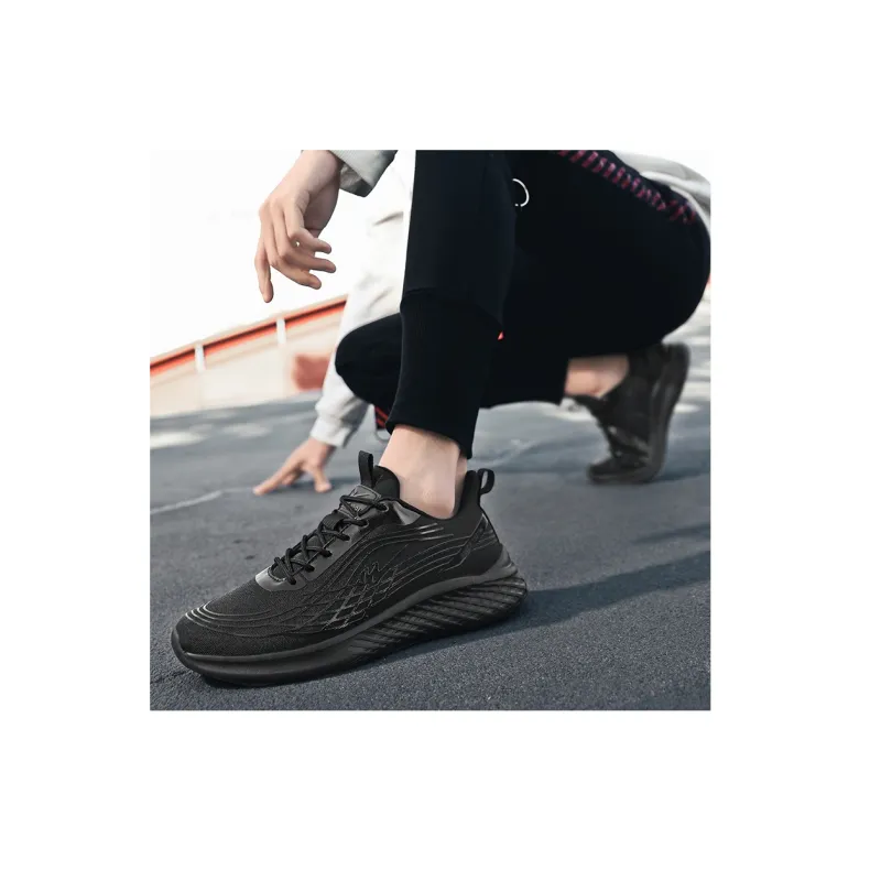 Binary Low Top Running Shoes Men's Black Warrior-9
