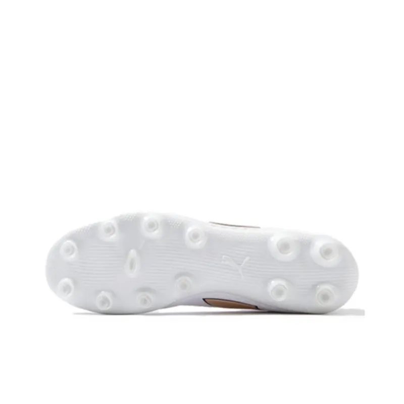PUMA King Mirai Anti Slip Wear Resistant Soccer Shoes Unisex White-5