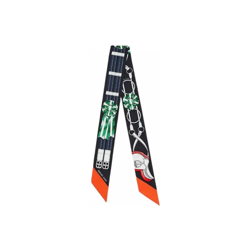 HERMES Jumping Silk Scarves Women's Black-2