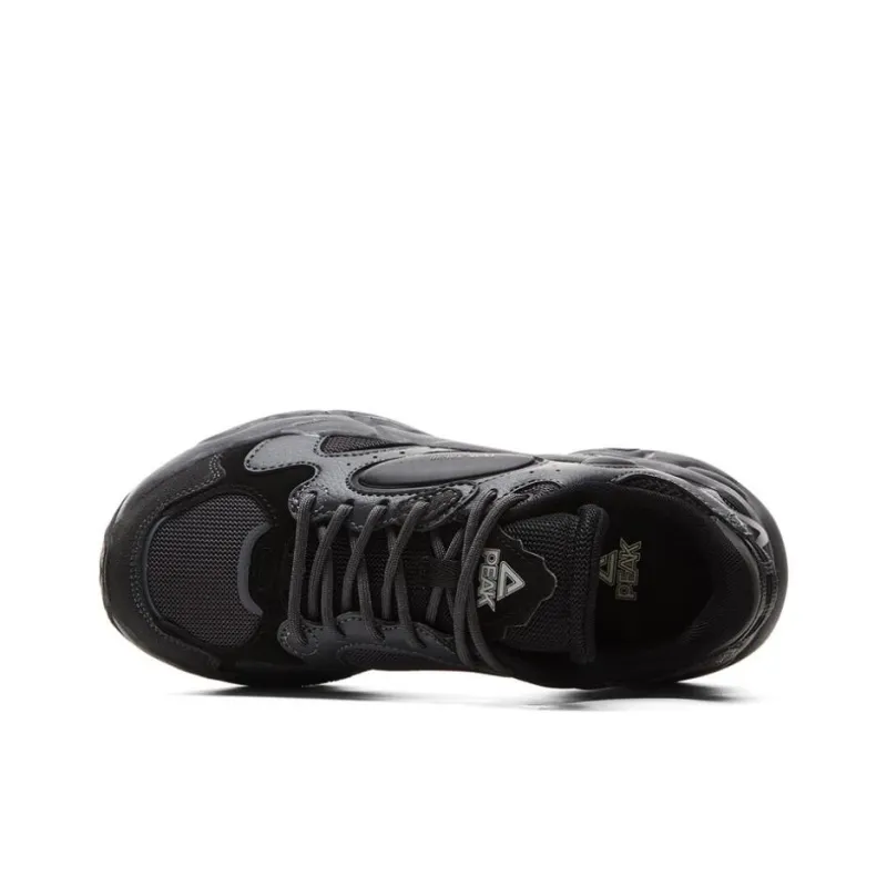PEAK Taichi Chuanxing Cushioned Wear-Resistant Slip-Resistant Low-Top Chunky Sneakers Men's Black Gray-2