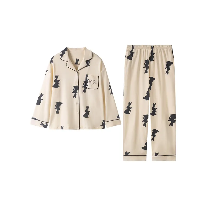 Dream Heart Pajama Set Women's Apricot-0