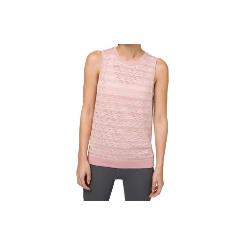 Lululemon Sleeveless Sports Shirts Women's Pink Gray Brown/Nude Pink