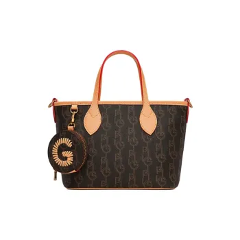 GOLDLION PVC Polyvinyl Chloride Tote Bag, Shopping Bag, Handbag Trumpets Women's Khaki