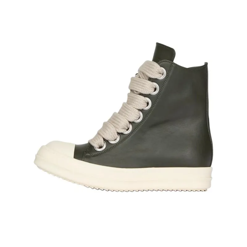 RICK OWENS/RO Jumbo High-Top Skateboard Shoes Women's Forest Color-0
