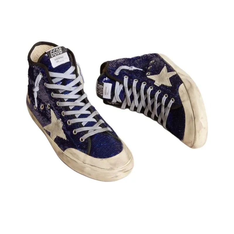 Golden Goose Francy High-Top Skateboard Shoes Men's Blue-2