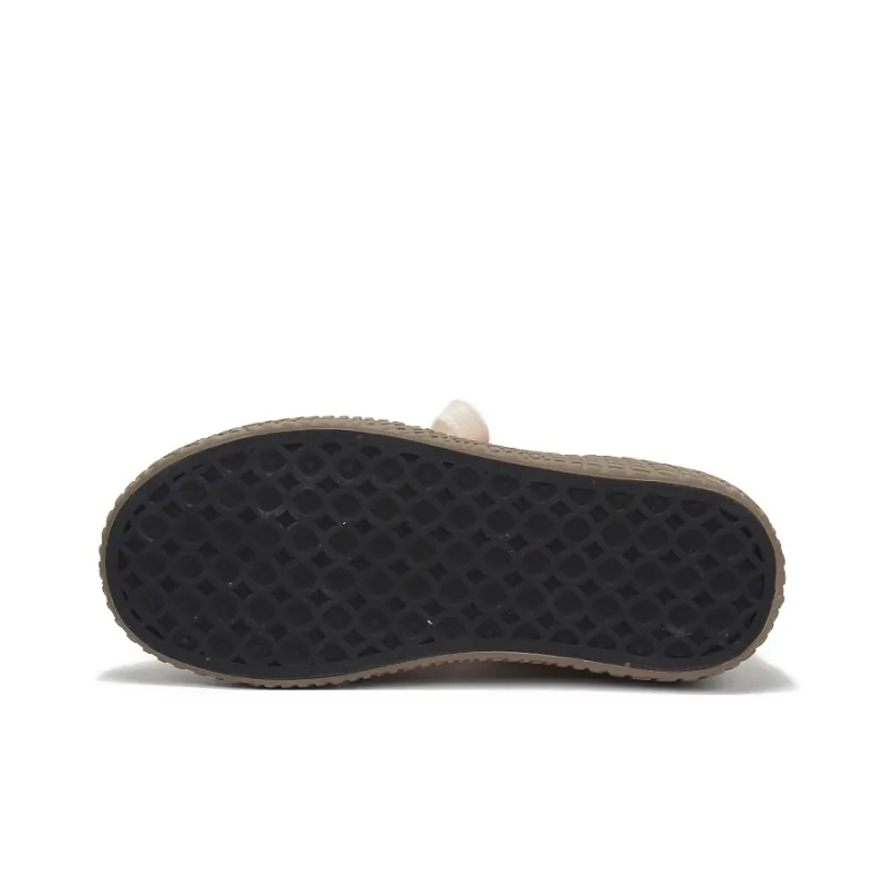 Yobn Non slip Lightweight Low Top Skateboard Shoes Women's Beige Red-4