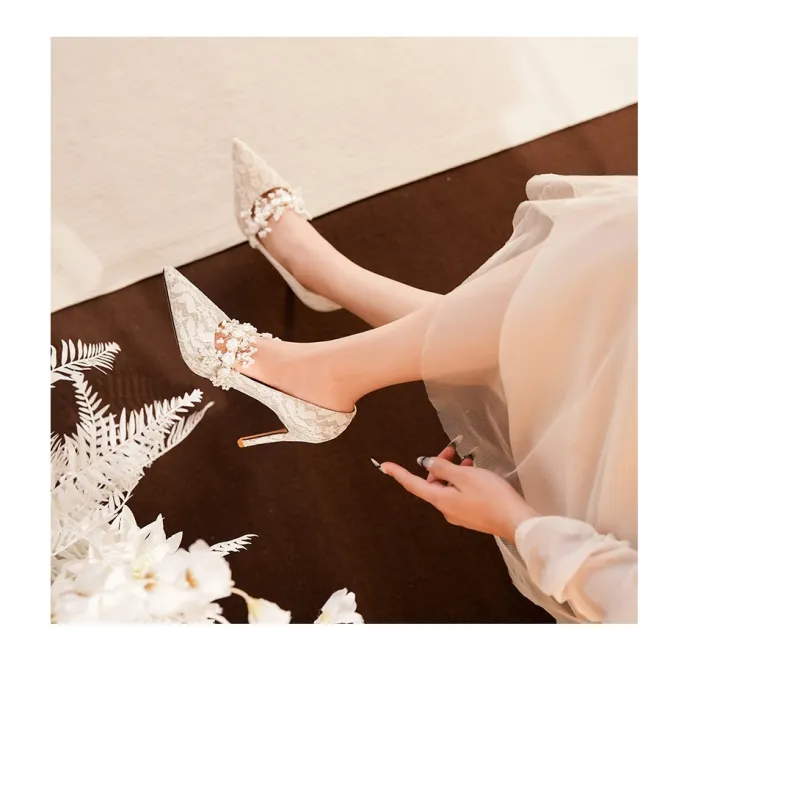 HKCP Slim Heel High Heels 9.5cm Women's-9