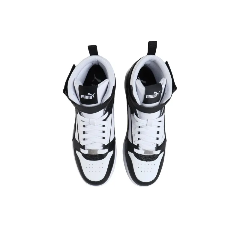 PUMA Rebound Joy Anti Slip Wear Resistant High Top Skateboard Shoes Unisex Black White-3