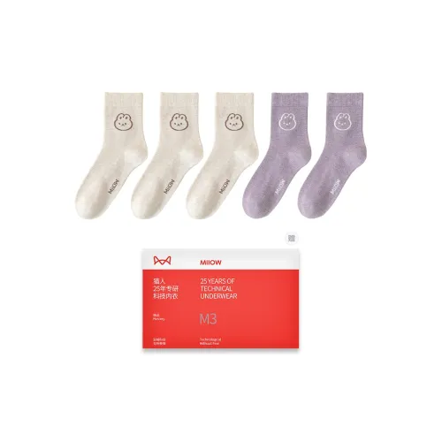 MIIOW Mid Calf Socks Women's 5 Pack