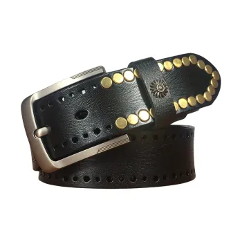 Emperor Penguin Handmade Original Perforated Pin Buckle Leather Belts Unisex 3.8cm