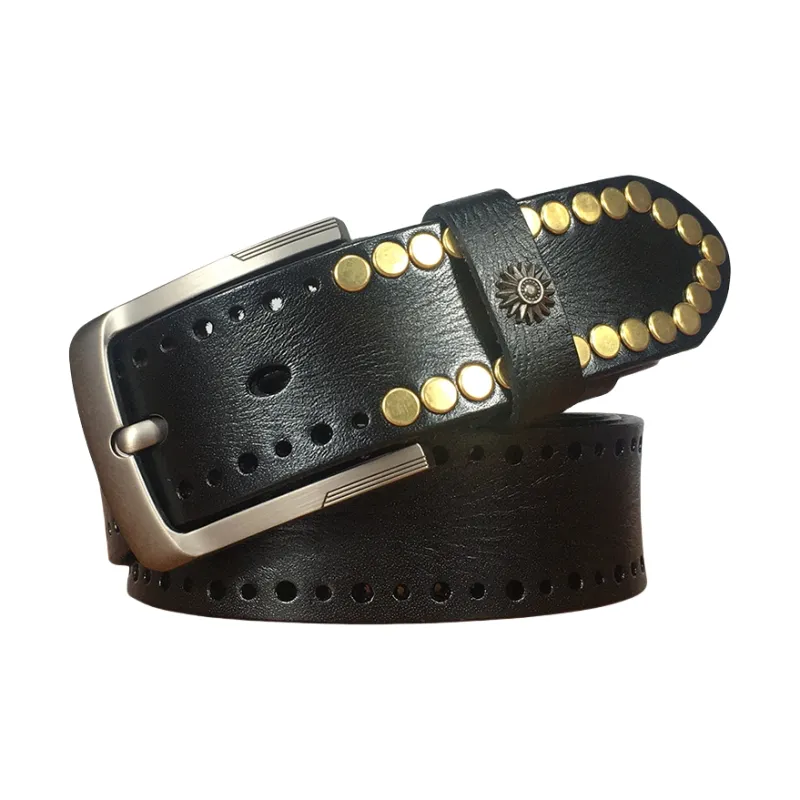 Emperor Penguin Handmade Original Perforated Pin Buckle Leather Belts Unisex 3.8cm-0