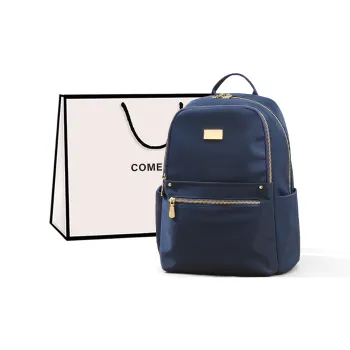 COMELY Fabric Backpack Backpack Travel Bag Medium Size Women's Blue