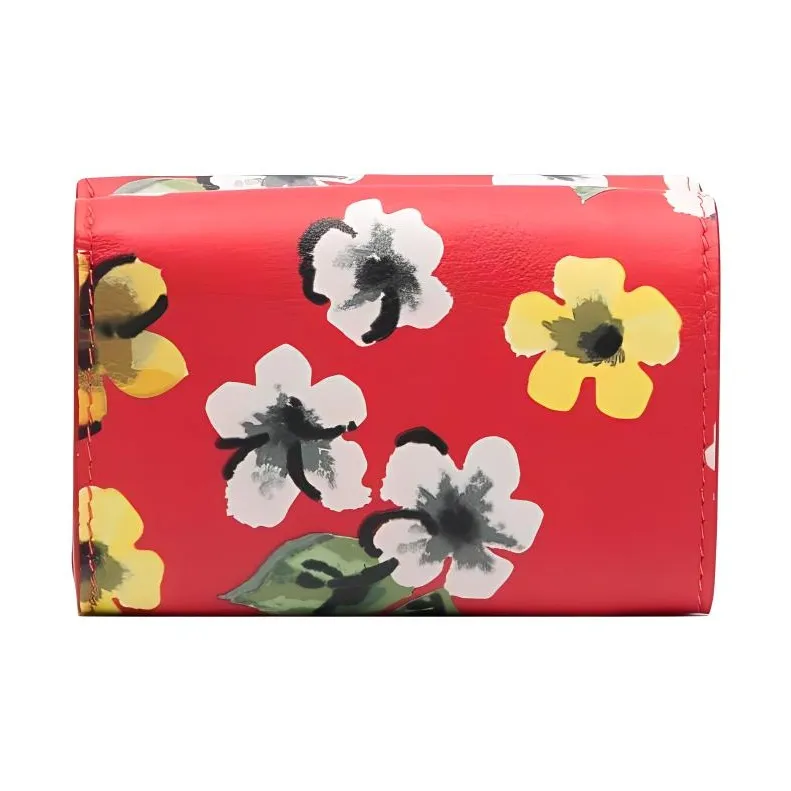 Balenciaga PAPIER Leather Wallet Mini Women's Red-1